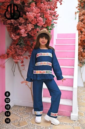 سوت بناتي كتان اسباني صيفي