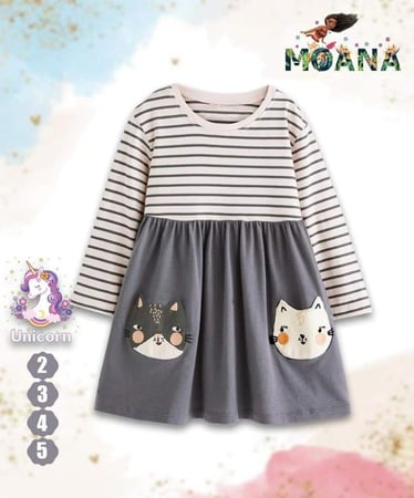 فستان بناتي قطن خريفي