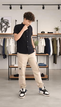 طقم خروج بنطلون جبردين قميص كتان