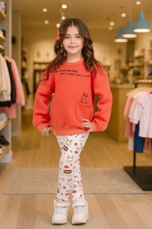 ترنج بناتي وردي/سيمون رسمة أرنب – ميلتون مبطن قطن 100% ضد الوبرة