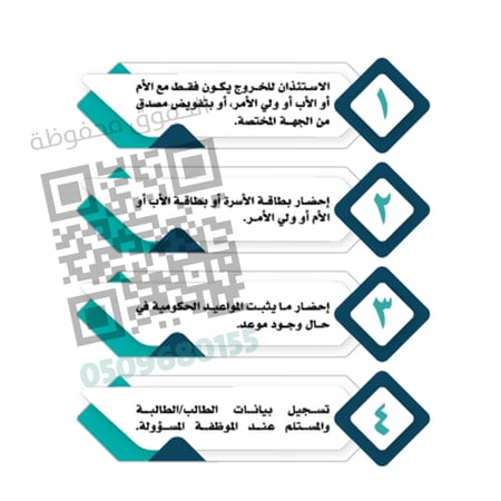 تصميم PDF «تعليمات استئذان خروج الطلبة»