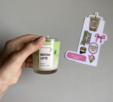 شمعة ماتشا لاتيه