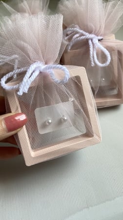 حلق لؤلؤ بتغليف تُل