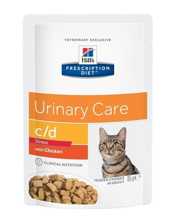 هيلز طعام رطب بيطري بالدجاج للعناية بالجهاز البولي للقطط- 12 ظرف* 85 جرام