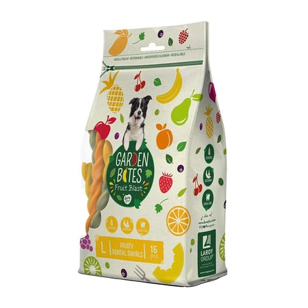 دوفو بلس جاردن بايتس سويرلز مكافات مضغية بالفواكه لصحة اسنان الكلاب- 16 سم