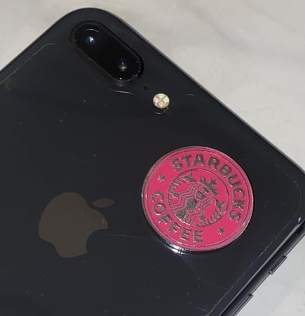 ملصق حديد شعار ستاربكس وردي