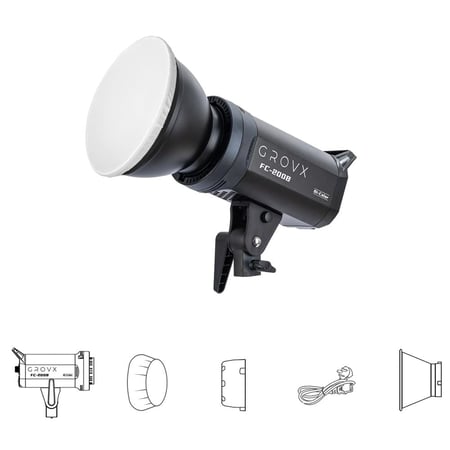 باكيج إضاءة تصوير LED احترافية ثنائية اللون 220 واط للاستوديو – GROVX FC-200B للتصوير والفيديو والجوال