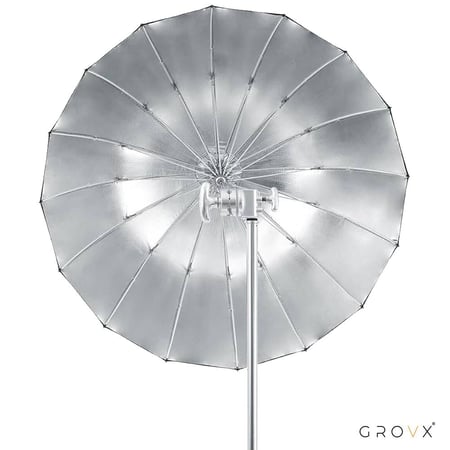 ديب أمبريلا تصوير سيلفر 165 سم بارابوليك مع مشتت – GROVX UB-XL 165