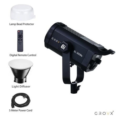 باكيج استديو إضاءة تصوير LED احترافي 600 واط ثنائي اللون – GROVX SL-300 Bi II لصناع المحتوى وتصوير المنتجات والأطفال للجوال والكاميرا