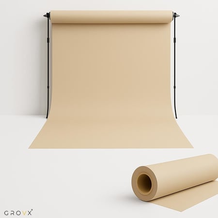 خلفية تصوير ورقية  بيج قمحي للاستوديو الاحترافي – مقاس كبير 2.72 × 11 متر