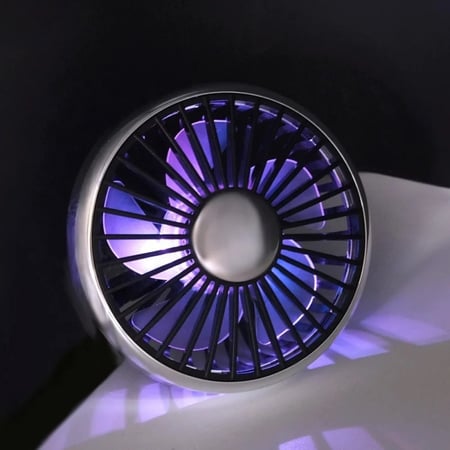 مروحة صغيرة للسيارة بإضاءة ليد 3 في 1