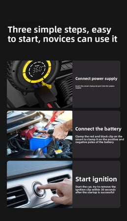 اشتراك سيارة 6000 ملي امبير مع منفاخ وشاحن نقال وكشاف 4 في 1