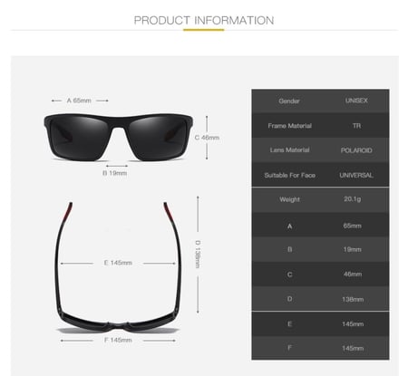 نظارة DA16 الشمسية بتقنية HD polarized