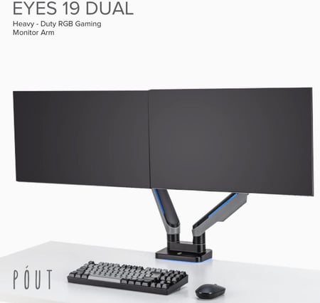 حامل مزدوج لشاشات E19 مع إضاءة RGB قابلة للتخصيص