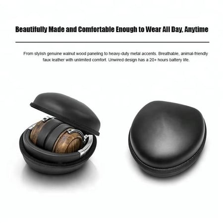 سماعة راس مصنوعة من الخشب والجلد الطبيعي مخصصة للارتداء طوال اليوم