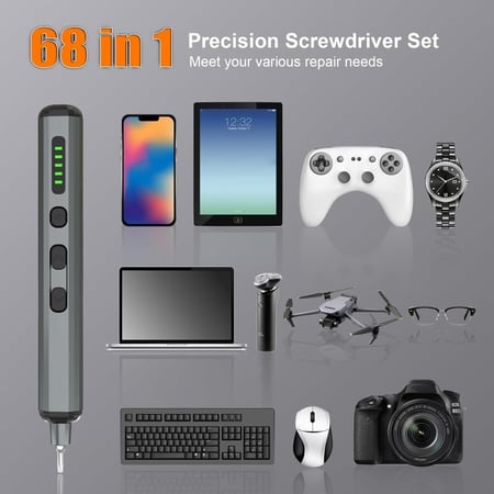 مجموعة مفكات براغي كهربائية دقيقة لاسلكية 68 لقمة في 1