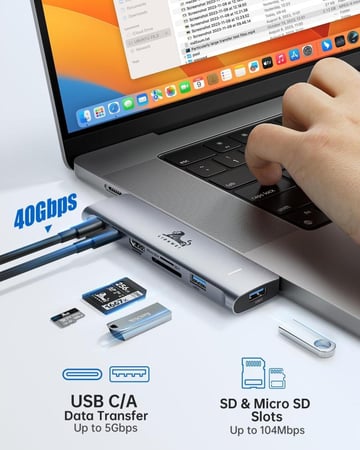 محول موزع USB C لماك بوك برو/اير