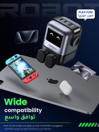 شاحن بقدرة 65 واط ب3 منافذ من يوجرين