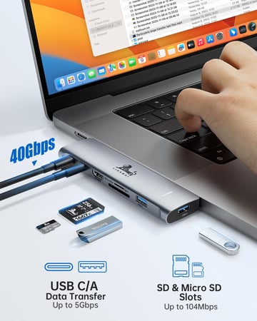 محول موزع USB C لماك بوك برو/اير