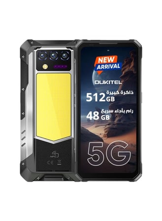 اوكيتل WP100 TITAN جوال ثنائي الشريحة يدعم تقنية 5G سعة 512 جيجابايت رام 16+32 جيجابايت اسود
