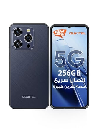اوكيتل جوال WP52 ثنائي الشريحة بذاكرة رام 4+12 جيجابايت وذاكرة داخلية 256 جيجابايت يدعم 5G لون ازرق