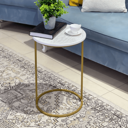 طاوله خدمه سطح خشب شبيه الرخام