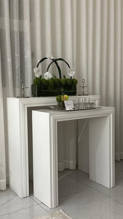 طقم مدخل خشب MDF أبيض – لمسة عصرية بنقاء التصميم