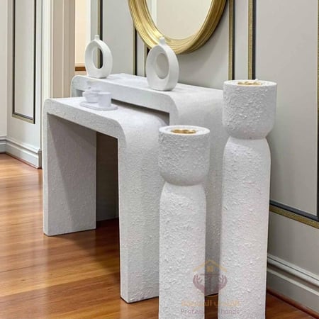 طقم طاولتين مدخل كونسول خشب أبيض