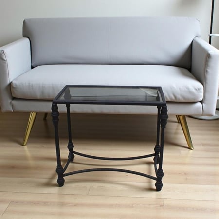 طاولة خدمة حديد زجاج اسود