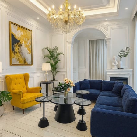 طقم طاولات ضيافة صاج اسود سطح زجاج شفاف مع 4 خدمه