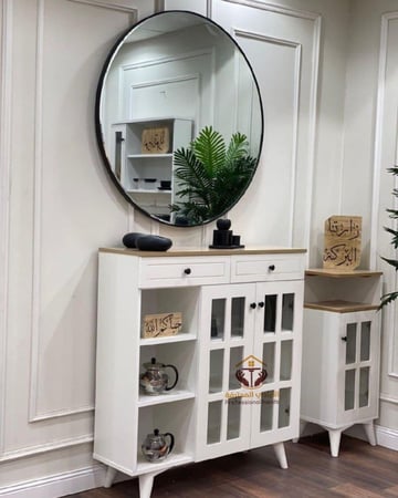 ركن كافي بابين مع رفوف يسار