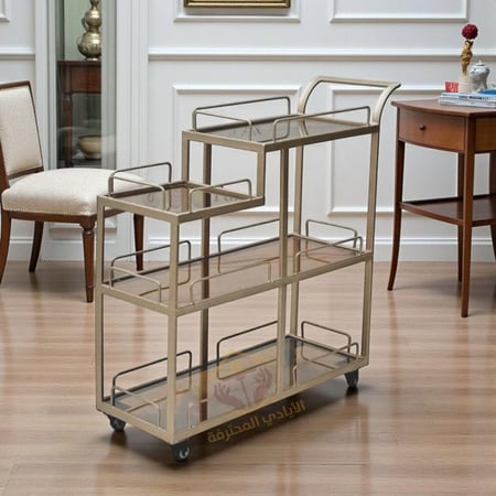 عربة ضيافة ترولي 4 أدوار شمباني– قزاز عسلي