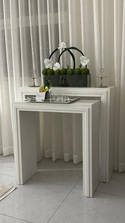 طقم مدخل خشب MDF أبيض – لمسة عصرية بنقاء التصميم