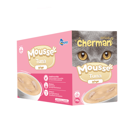 شيرمان كرتون اكل رطب للقطط الصغيرة بالتونة موس 12 ظرف