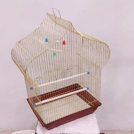 قفص عصافير ذهبي معدني A3114G مناسب لتربية العصافير