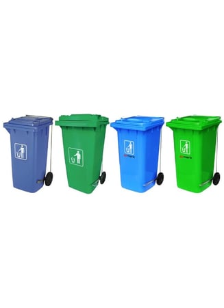 سطل نفايات - 240 لتر بكفرات ودعسة