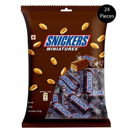 سنكرز اكياس 150 جم | Snickers Miniatures Chocolate Mini Bars 150g