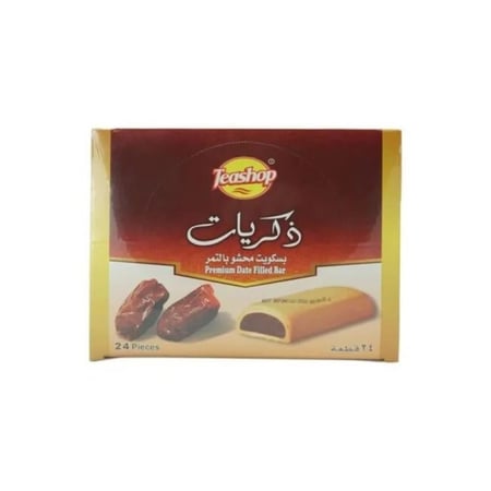 بسكوت تيشوب ذكريات بالتمر 24×21 جم | Teashop Date Filled Maamoul Cookie Bar 24x21gm