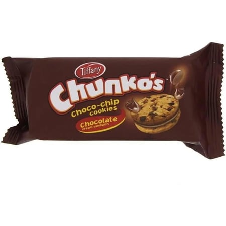 كوكيز ساندويش شوكولا شنكوز تيفاني 10×43 جم  |  Tiffany Chunkos Choco Chips Cookies Choco Sandwich 10x43gm