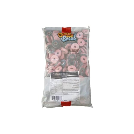 جيلي حلقات توت ازرق وفراولة بالسكر 8جم كاندي بريك 2.25 كجم | Candy Break 8g BlueRaspberry Strawberry Ring Layered Sugar Covered 2.25kg