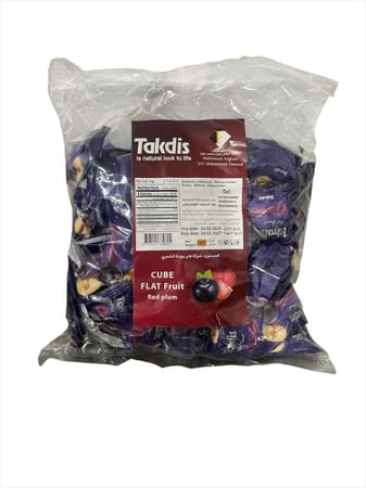 شرائح مكعبات فواكه قمرالدين تاكديس 1 كجم  |  Takdis Cube Flat Fruit Multi-Fruit 1kg