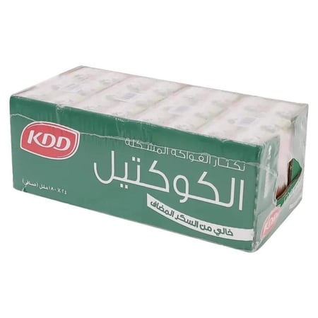 شراب KDD الكوكتيل بدون سكر (4×6) 24×180 مل  |  Kdd Natural Cocktail Juice (4x6) 24x180ml