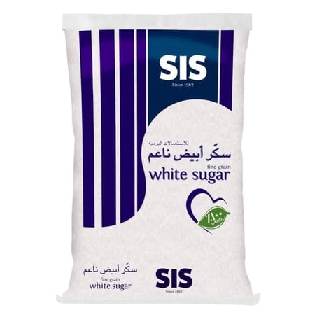 سكر ابيض ناعم سيس 1 كجم  |  Sis Finegrain White Sugar 1Kg