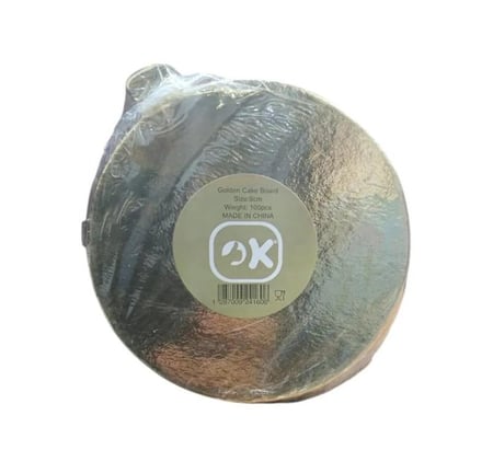قاعدة اوكيه كيك دائري ذهبي 9. - 100حبة | Golden Round Cake Base .9 - 100pcs