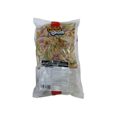 جيلي ديدان ملون حامض بالسكر 8جم كاندي بريك 2.25 كجم  |  Candy Break 8g Fizzy Colourful Worm Layered Sugar Covered 2.25kg
