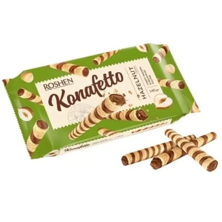 ويفر كونافيتو بندق روشن 140 جم | Roshen - Konafetto Hazelnut Wafers 140 gm
