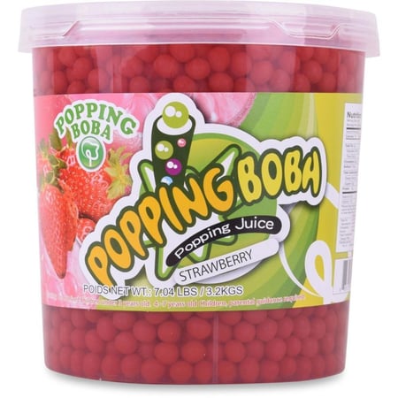كرات فراولة بابلز بوبينج بوبا 3.20 كجم بوسماي | Possmei Popping Boba Bubble Strawberry 3.20kg