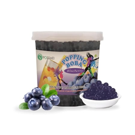 كرات توت ازرق بابلز بوبينج بوبا 3.20 كجم بوسماي | Possmei Popping Boba Bubble Blueberry 3.20kg