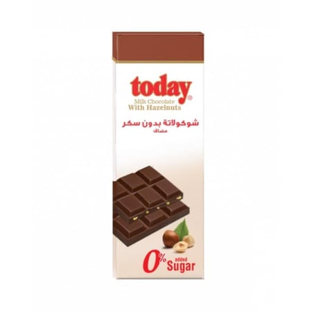 شوكولاتة دارك بندق تودي 60 جم  |  Today Dark Chocolate with Hazelnut Nuts no Added Sugar 60gm