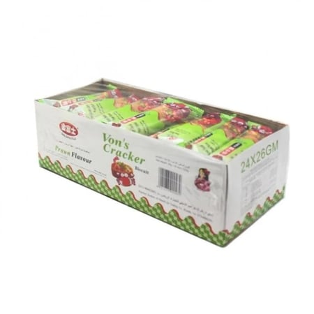 فون كريكرز ربيان 24×37 جم | Von's Crackers Biscuit Prawn Flavor 24x37gm